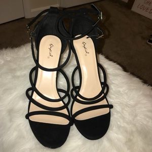 Black strap heels brand new